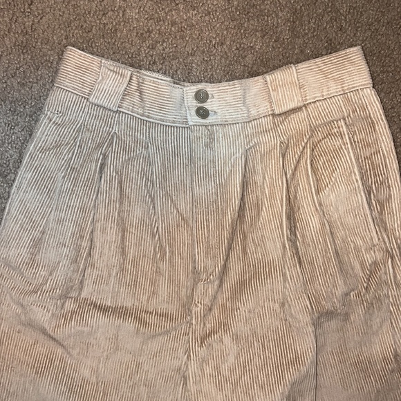 Vintage Giorgio San’t Angelo beige pleated corduroy womens straight leg pants - Picture 2 of 4